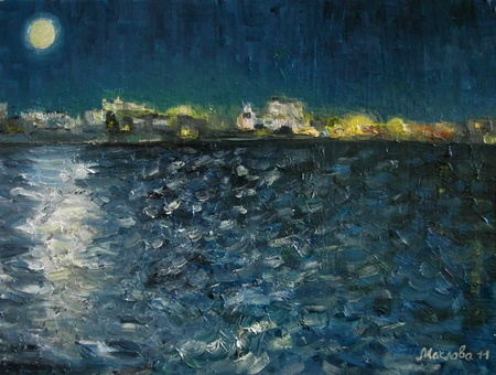 Маріанна Маслова. Чорноморське. Ніч і текіла. холст/олія, 30х40 см, 2011 рік